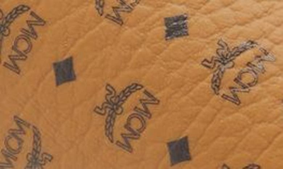 Mcm Logo-print Single-strap Slides In Cognac