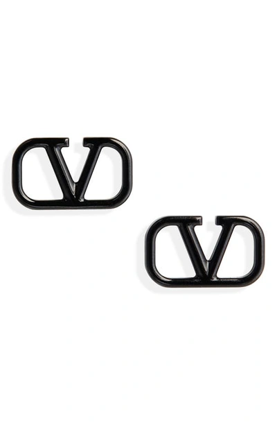 Valentino Vlogo Signature Stud Earrings In 0no Nero