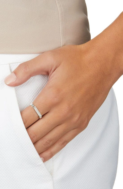 Shop Monica Vinader Diamond Signature Ring In Silver