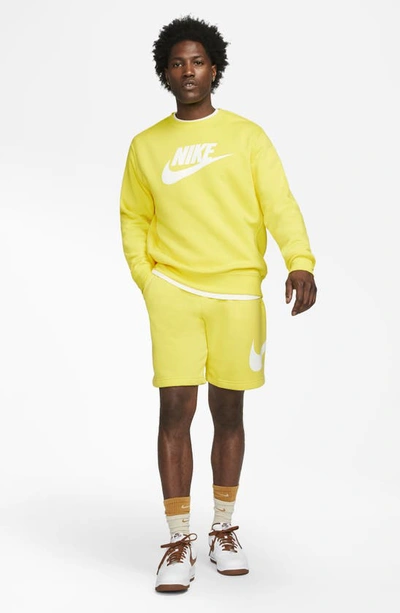 Shop Nike Sportswear Club Shorts In Yellow Strike/ White