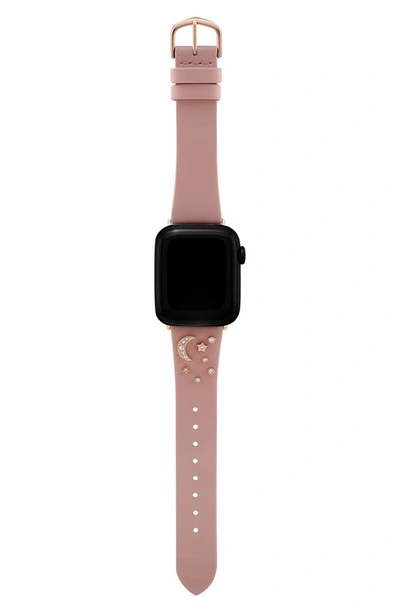 Shop Olivia Burton Celestial Leather 20mm Apple Watch® Watchband In Blush