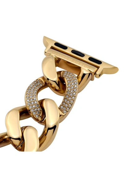 Shop Olivia Burton Rainbow Crystal 20mm Apple Watch® Bracelet Watchband In Gold