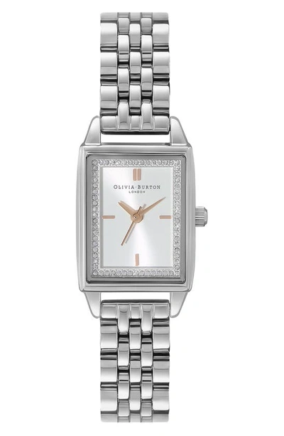 Shop Olivia Burton Classics Rectangular Bracelet Watch, 20mm In White