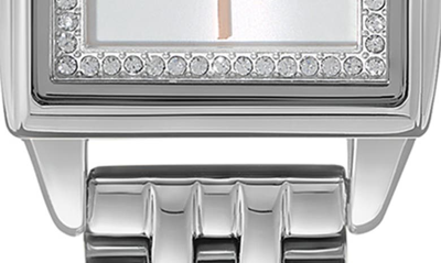 Olivia Burton Women's Quartz Silver-tone Stainless Steel Bracelet Watch 25.5mm X 20.5mm In White