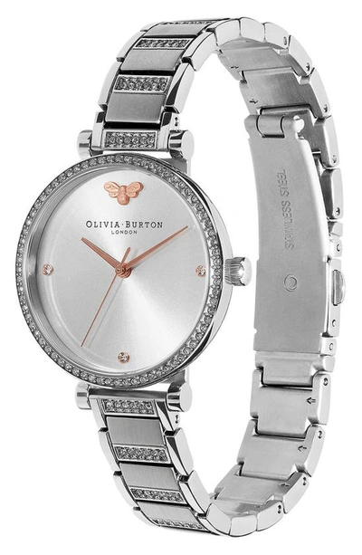 Shop Olivia Burton Belgrave Crystal Bracelet Watch, 32mm In Grey