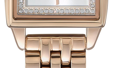 Olivia Burton Women's Quartz Carnation Gold-tone Stainless Steel Bracelet Watch 25.5mm X 20.5mm In White