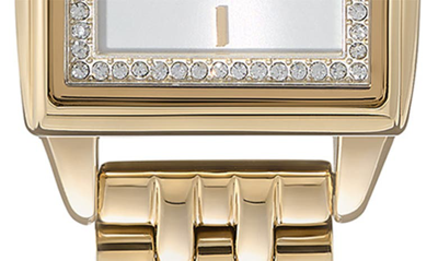 Olivia Burton Women's Quartz Gold-tone Stainless Steel Bracelet Watch 25.5mm X 20.5mm In White