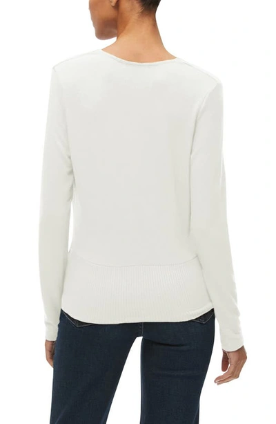 Michael Stars India Faux Wrap Sweater In Chalk