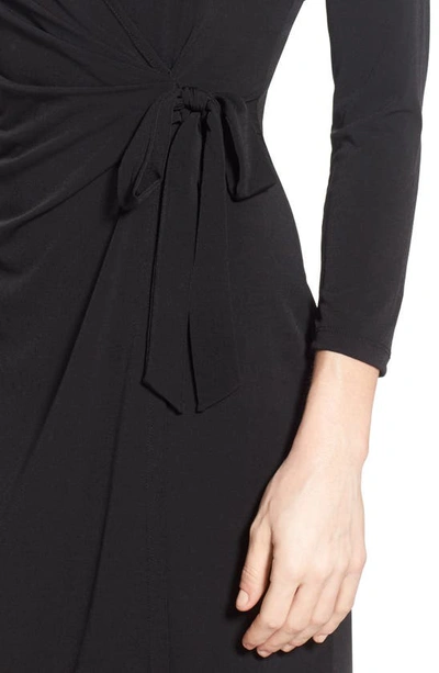 Shop Anne Klein Faux Wrap Jersey Dress In Black