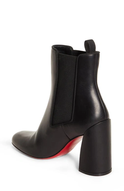 Christian Louboutin Turelastic Leather Red Sole Ankle Booties In Black