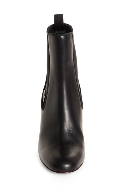 Christian Louboutin Turelastic Leather Red Sole Ankle Booties In Black