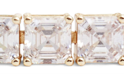 Shop Melinda Maria The Queen's Tennis Bracelet In Gold/white Diamondettes