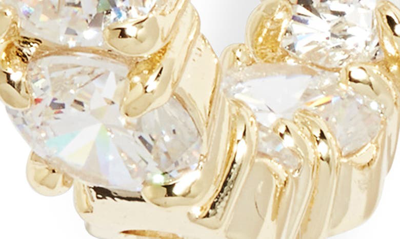 Melinda Maria Oh She Fancy Inside Out Huggie Hoop Earrings In Gold/white Diamondettes