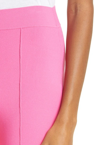 Shop Adam Lippes Flare Leg Jacquard Knit Ankle Pants In Hot Pink