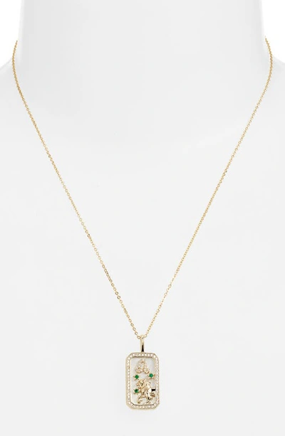 Shop Melinda Maria Zodiac Pendant Necklace In Goldeo