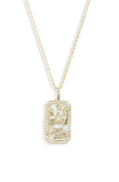 Shop Melinda Maria Zodiac Pendant Necklace In Goldemini