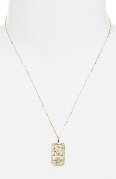 Shop Melinda Maria Zodiac Pendant Necklace In Goldemini