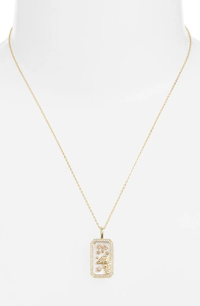 Shop Melinda Maria Zodiac Pendant Necklace In Goldries