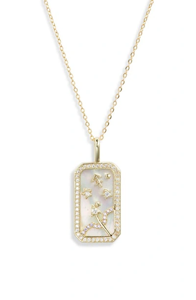 Shop Melinda Maria Zodiac Pendant Necklace In Goldagittarius