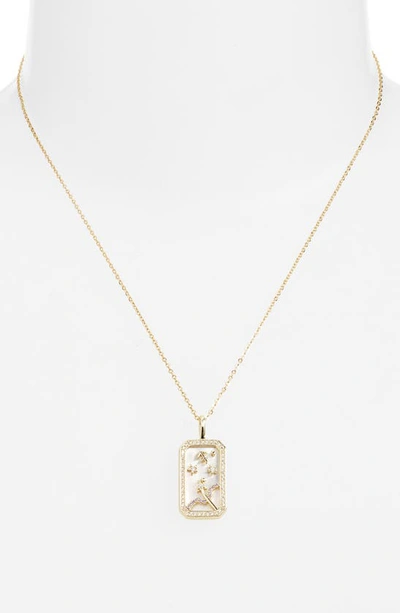 Shop Melinda Maria Zodiac Pendant Necklace In Goldagittarius