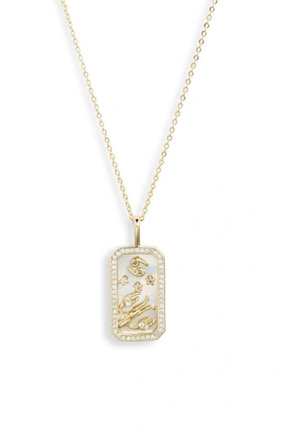 Shop Melinda Maria Zodiac Pendant Necklace In Goldancer