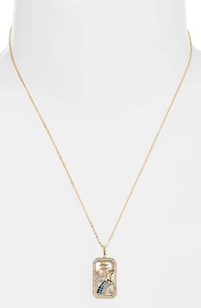 Shop Melinda Maria Zodiac Pendant Necklace In Goldquarius