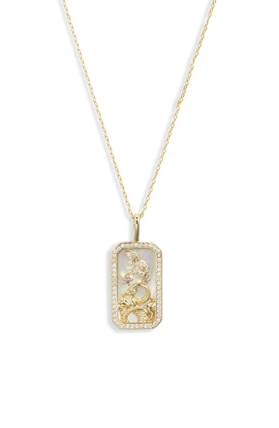 Shop Melinda Maria Zodiac Pendant Necklace In Goldapricorn