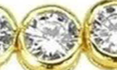 Shop Melinda Maria Baroness Tennis Bracelet In Gold/white Diamondettes
