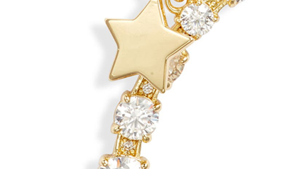 Melinda Maria What Dreams Are Made Of Crescent Charm Necklace In Gold/white Diamondettes