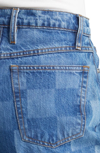 Frame Le High N Tight High-rise Wide-leg Checked Jeans In Indigo Check