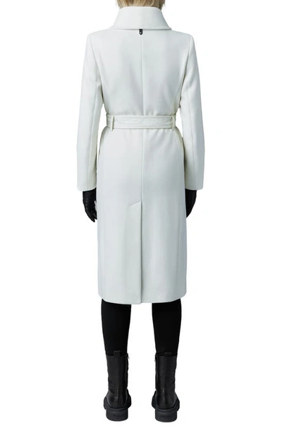 Mackage Spread-collar Tied Coat In Cream