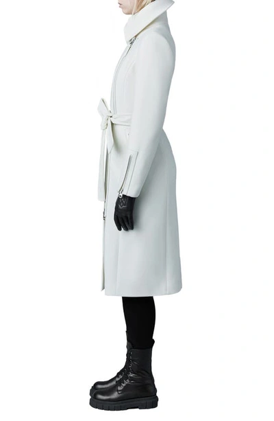 Mackage Spread-collar Tied Coat In Cream