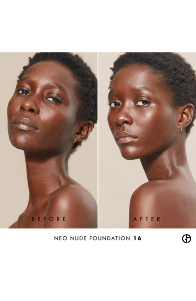 Shop Giorgio Armani Neo Nude True-to-skin Natural Glow Foundation In 16 - Deep/warm Undertone
