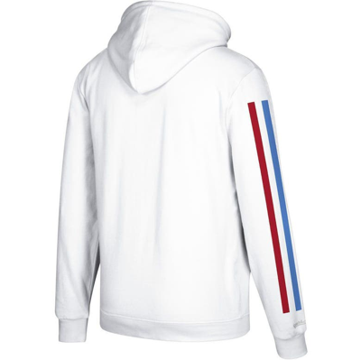 Shop Mitchell & Ness White Houston Oilers Three Stripe Pullover Hoodie