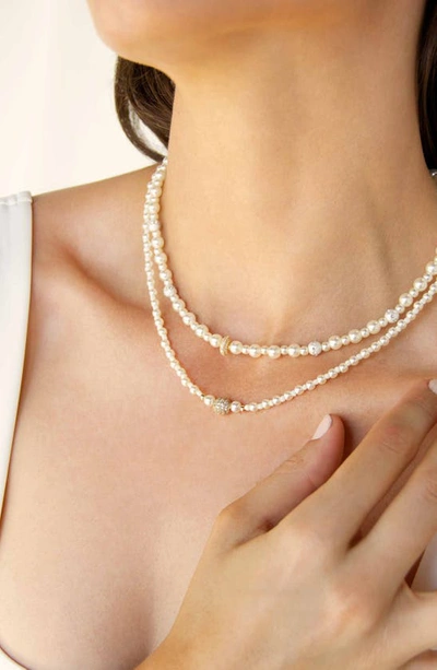 Ettika Set Of 2 Imitation Pearl Necklaces In Gold