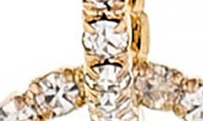 Shop Ettika Triple Crystal Heart Drop Earrings In Gold