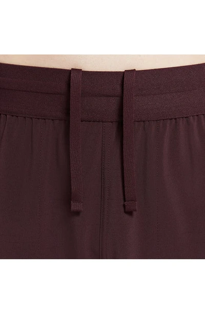 Nike Dri-fit Flex Pocket Yoga Shorts In Burgundy Crush/ Black