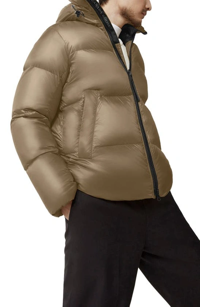 Shop Canada Goose Crofton Water Resistant Packable 750 Fill Power Down Hooded Jacket In Northwood Khaki