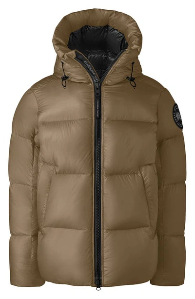 Shop Canada Goose Crofton Water Resistant Packable 750 Fill Power Down Hooded Jacket In Northwood Khaki