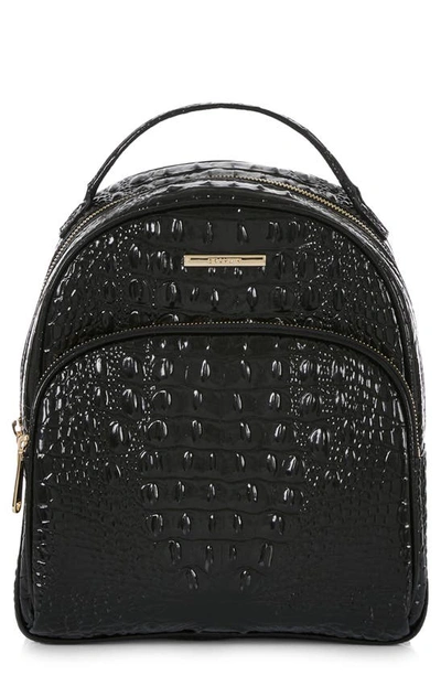 Shop Brahmin Chelcy Croc Embossed Leather Backpack In Black