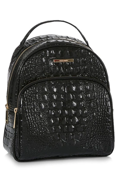 Shop Brahmin Chelcy Croc Embossed Leather Backpack In Black
