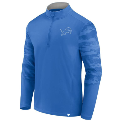 Fanatics Branded Blue Detroit Lions Ringer Quarter-zip Jacket