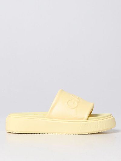 Shop Ganni Sandal In Synthetic Leather In Yellow