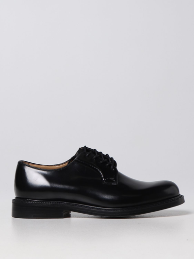 Shop Church's Shannon Brushed Leather Derby Shoes In Black 1