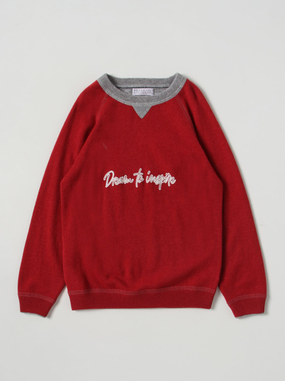 Shop Brunello Cucinelli Sweater  Kids Color Red