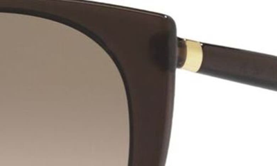 Shop Dolce & Gabbana 54mm Mirrored Cat Eye Sunglasses In Brown/ Brown Gradient