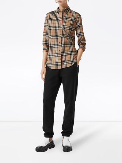 Shop Burberry Camicia Vintage Check In Beige