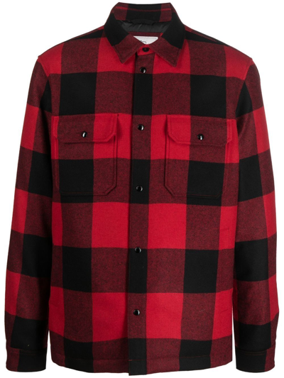Shop Woolrich Giacca Camicia Alaskan Check In Red