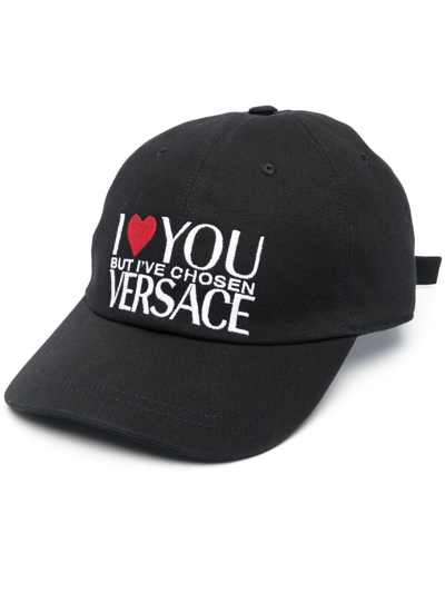 Shop Versace Cappello Da Baseball I &lt;3 You But Ive Chosen  In Black
