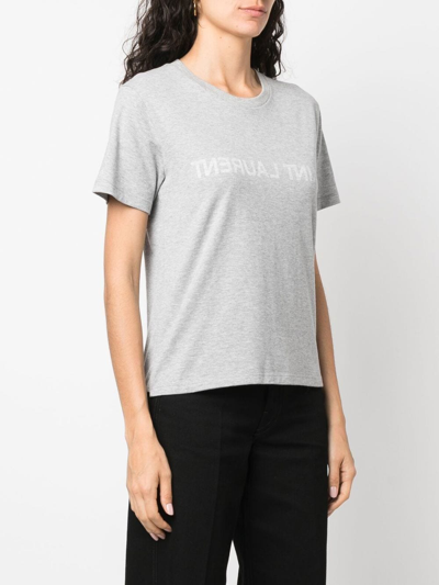 Shop Saint Laurent T-shirt  Reverse In Grey